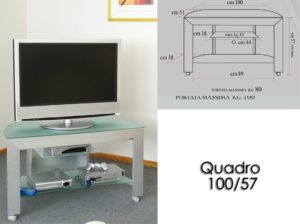 Porta tv con ruote Quadro 100/57